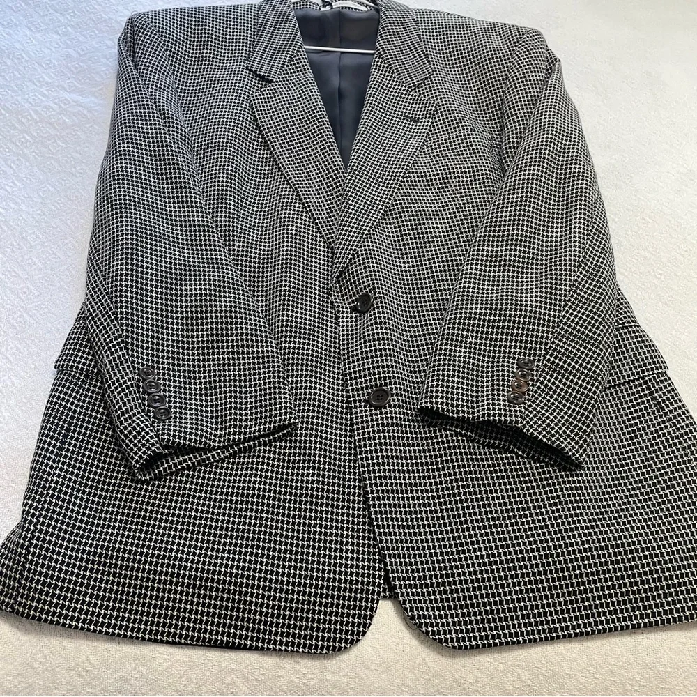 Hugo Boss‎ Black and White Houndstooth Blazer Size 44 R